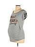 New Look 100% Cotton Gray Short Sleeve T-Shirt Size 12 - photo 1