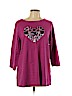 Quacker Factory Pink 3/4 Sleeve Top Size L - photo 1