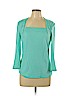 Lafayette 148 New York Blue 3/4 Sleeve Top Size L - photo 1