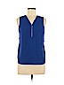 INC International Concepts 100% Polyester Blue Sleeveless Blouse Size M (petite) - photo 1