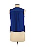 INC International Concepts 100% Polyester Blue Sleeveless Blouse Size M (petite) - photo 2