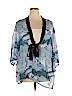 Bob Mackie 100% Silk Blue Kimono Size 2X - photo 1