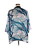 Bob Mackie 100% Silk Blue Kimono Size 2X - photo 2