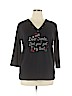Isaac's Designs Black 3/4 Sleeve Top Size XL - photo 1
