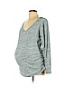 Old Navy - Maternity 100% Cotton Blue Long Sleeve T-Shirt Size L - photo 1