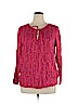 Lucky Brand 100% Rayon Pink Long Sleeve Blouse Size XL - photo 1