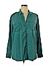 Express 100% Lyocell Green Long Sleeve Button-Down Shirt Size XL - photo 1