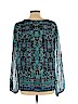 Nanette Lepore 100% Silk Blue Long Sleeve Silk Top Size L - photo 2
