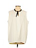 MING WANG 100% Polyester Ivory Sleeveless Blouse Size 0X - photo 1