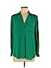 Ann Taylor 100% Polyester Green Long Sleeve Blouse Size M (petite) - photo 1