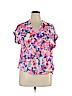 W5 100% Polyester Pink Short Sleeve Blouse Size XL - photo 1