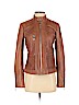 Bernardo 100% Polyester Brown Faux Leather Jacket Size S - photo 1