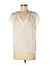 H&M 100% Polyester Ivory Short Sleeve Blouse Size 6 - photo 1