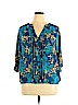 7th Avenue Design Studio New York & Company 100% Polyester Blue Long Sleeve Blouse Size XL - photo 1