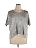 Vanity 100% Polyester Silver Short Sleeve Top Size XL - photo 1