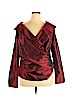 Bloomingdale's 100% Silk Red Long Sleeve Silk Top Size 14W - photo 1