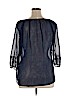 Inked & Faded 100% Polyester Blue 3/4 Sleeve Blouse Size XL - photo 2