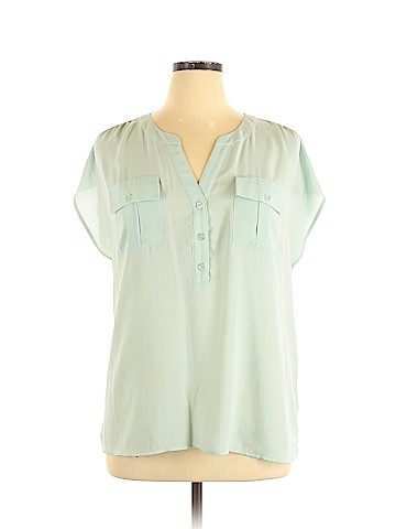 INC International Concepts Short Sleeve Blouse (view 1)