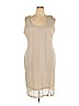Stitch Between 100% Polyester Ivory Casual Dress Size 2X - photo 1