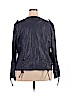 Ashley Stewart 100% Polyurethane Blue Faux Leather Jacket Size 22 - 24 Plus - photo 2