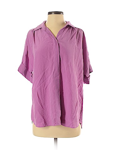 Lafayette 148 New York Short Sleeve Silk Top (view 1)