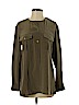 Theory 100% Silk Brown Long Sleeve Silk Top Size S - photo 1