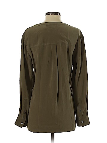 Theory Long Sleeve Silk Top (view 2)