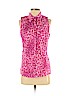Lafayette 148 New York Pink Sleeveless Button-Down Shirt Size 8 - photo 1