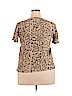 Halston 100% Silk Tan Short Sleeve Silk Top Size 16 - photo 2