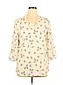 Maurices 100% Polyester Ivory 3/4 Sleeve Blouse Size XL - photo 1