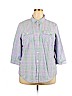 Croft & Barrow 100% Cotton Purple 3/4 Sleeve Button-Down Shirt Size 2X - photo 1