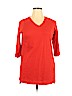 Woman Within Red 3/4 Sleeve T-Shirt Size 14 (M) - photo 1