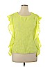Chenault 100% Polyester Yellow Short Sleeve Blouse Size XL - photo 1