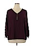 Worthington 100% Polyester Burgundy Long Sleeve Blouse Size 1X - photo 1