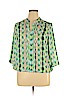 NY Collection 100% Polyester Green 3/4 Sleeve Blouse Size XL (petite) - photo 1