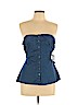 Charlotte Russe 100% Cotton Blue Tube Top Size L - photo 1