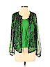 Nieves Lavi 100% Silk Green Long Sleeve Silk Top Size XS - photo 1