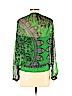 Nieves Lavi 100% Silk Green Long Sleeve Silk Top Size XS - photo 2