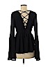 TOBI 100% Polyester Black Long Sleeve Blouse Size M - photo 2