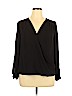 INC International Concepts 100% Polyester Black Long Sleeve Blouse Size XL - photo 1