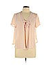 Charlotte Russe 100% Polyester Pink Short Sleeve Blouse Size L - photo 1