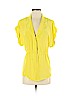 Madison Marcus 100% Silk Yellow Short Sleeve Silk Top Size XS - photo 1