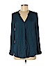 H&M 100% Polyester Blue Long Sleeve Blouse Size 6 - photo 1