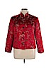 MSK Red Silk Blazer Size 1X - photo 1
