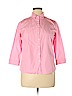 Talbots 100% Cotton Pink 3/4 Sleeve Button-Down Shirt Size 14 - photo 1