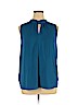 Ann Taylor LOFT 100% Polyester Blue Sleeveless Top Size XL - photo 1