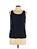 Ann Taylor LOFT Outlet 100% Cotton Blue Sleeveless Top Size L (petite) - photo 1