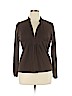 Talbots 100% Cotton Brown Long Sleeve Top Size XL - photo 1