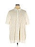 Zara White Short Sleeve Button-Down Shirt Size XL - photo 1