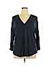 H&M 100% Viscose Blue 3/4 Sleeve Top Size XL - photo 1